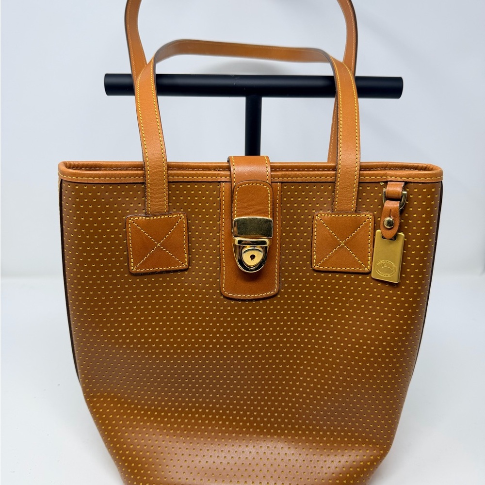 Dooney & Bourke Brown Perforated Leather Tote